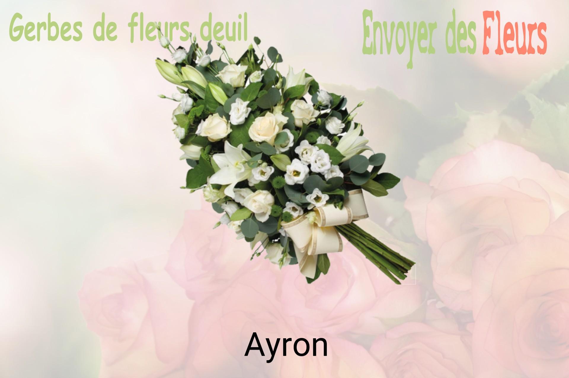 Gerbe de fleurs de deuil livrée à Ayron